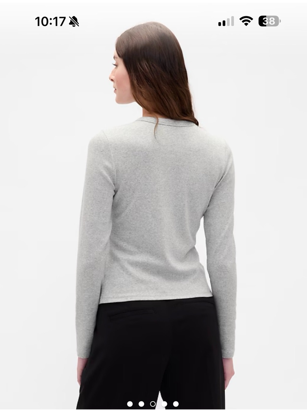 NEW - GAP Light heather gray Button-Front Long Sleeve Cardigan - Picture 3 of 7